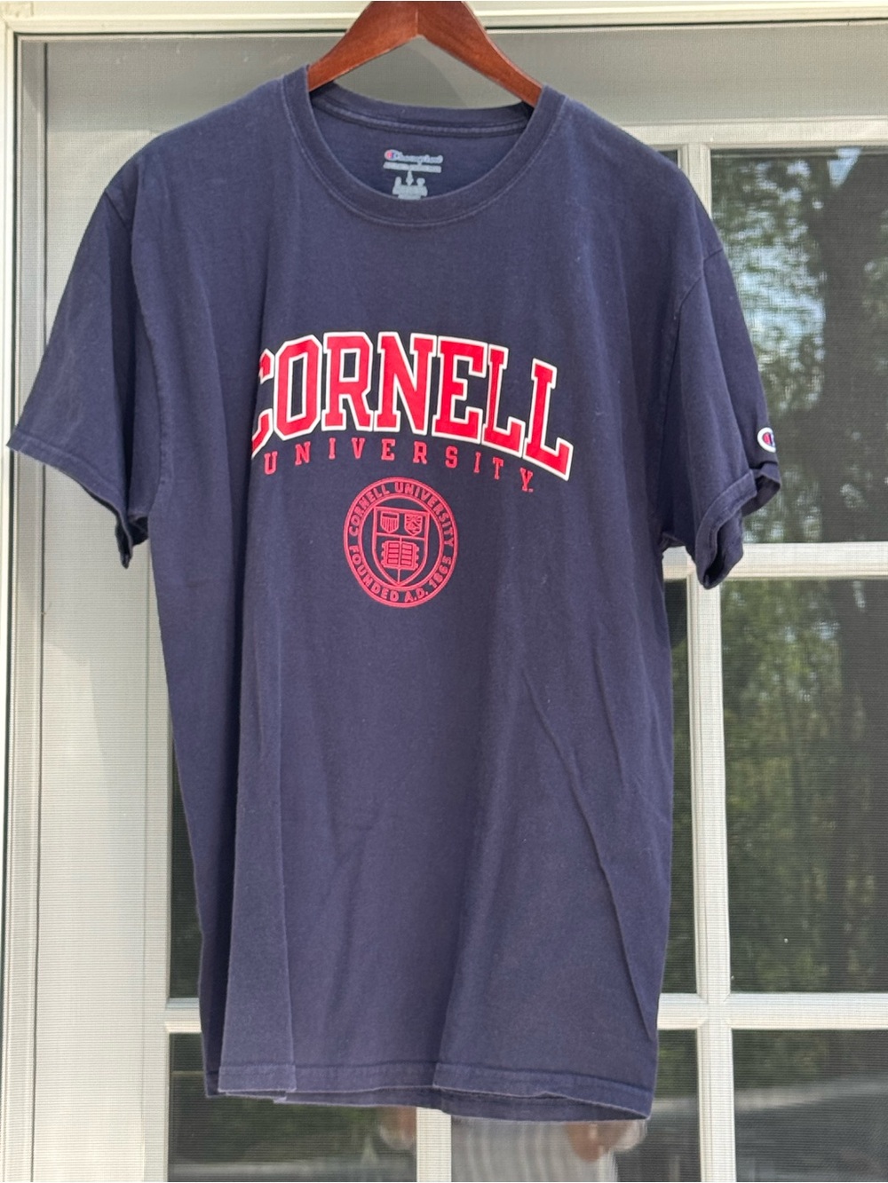 Champion Dark Navy Cornell University Red Graphic Tee